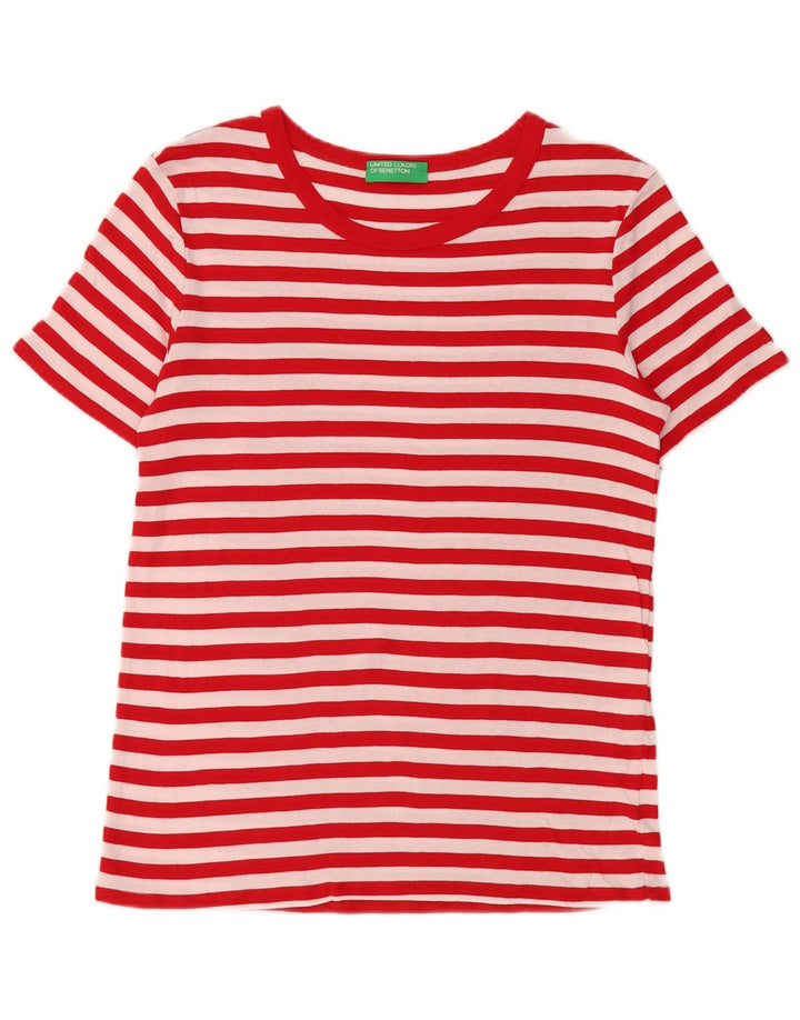 T-shirt da donna Benetton Top UK 10 piccola a righe rosse