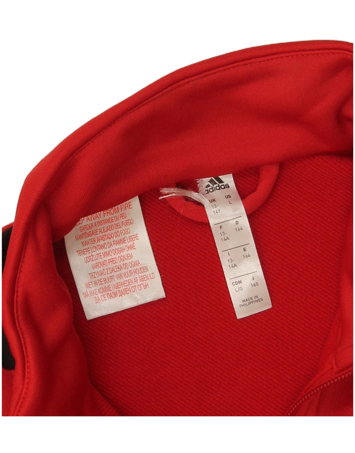 Giacca da tuta da ragazzo Adidas 13-14 anni in poliestere color block rosso