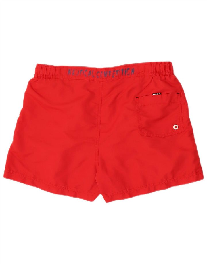 Pantaloncini da bagno da uomo Brugi grandi in poliestere color block rosso