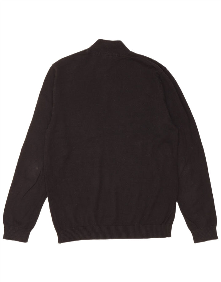 PIERRE CARDIN Maglione da uomo con collo alto e maglione grande in cotone nero