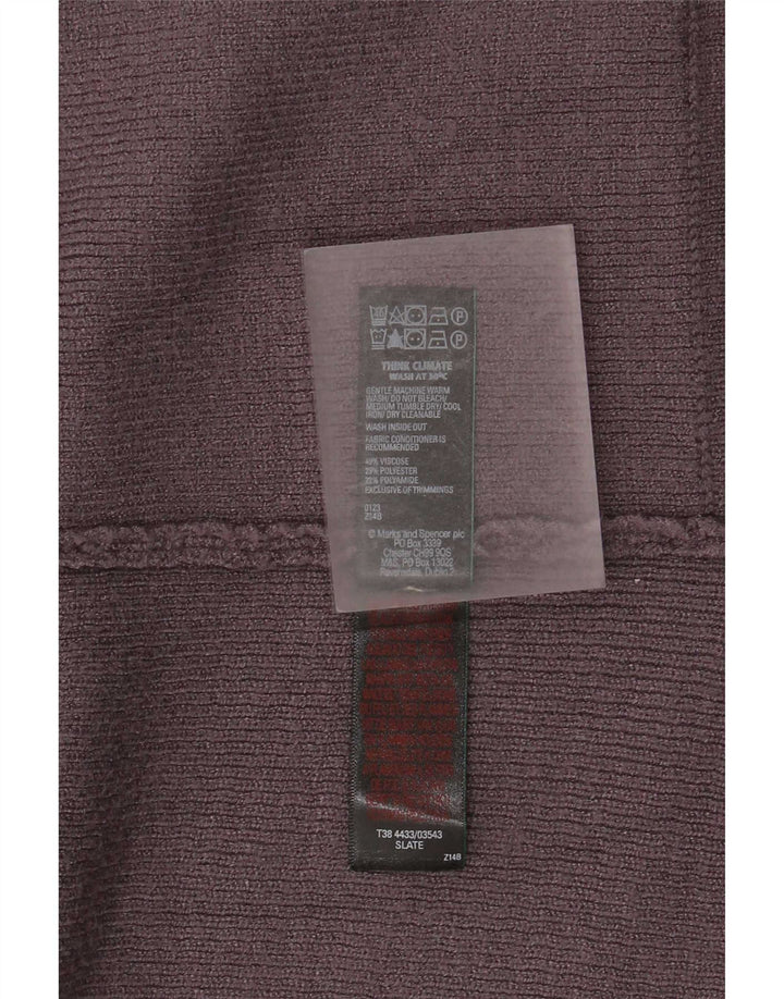 Maglione cardigan aperto lungo da donna Marks & Spencer UK 14 grande grigio