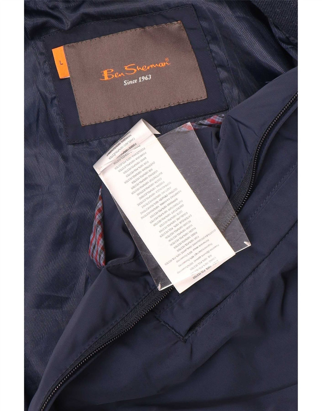 Giubbotto bomber da uomo Ben Sherman UK 40 grande poliestere blu navy