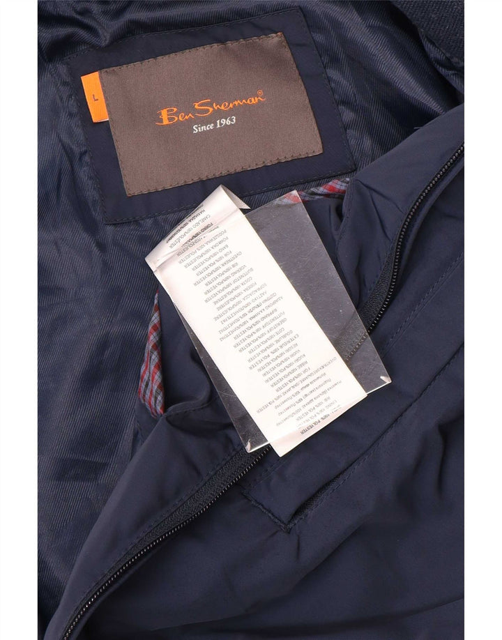 Giubbotto bomber da uomo Ben Sherman UK 40 grande poliestere blu navy