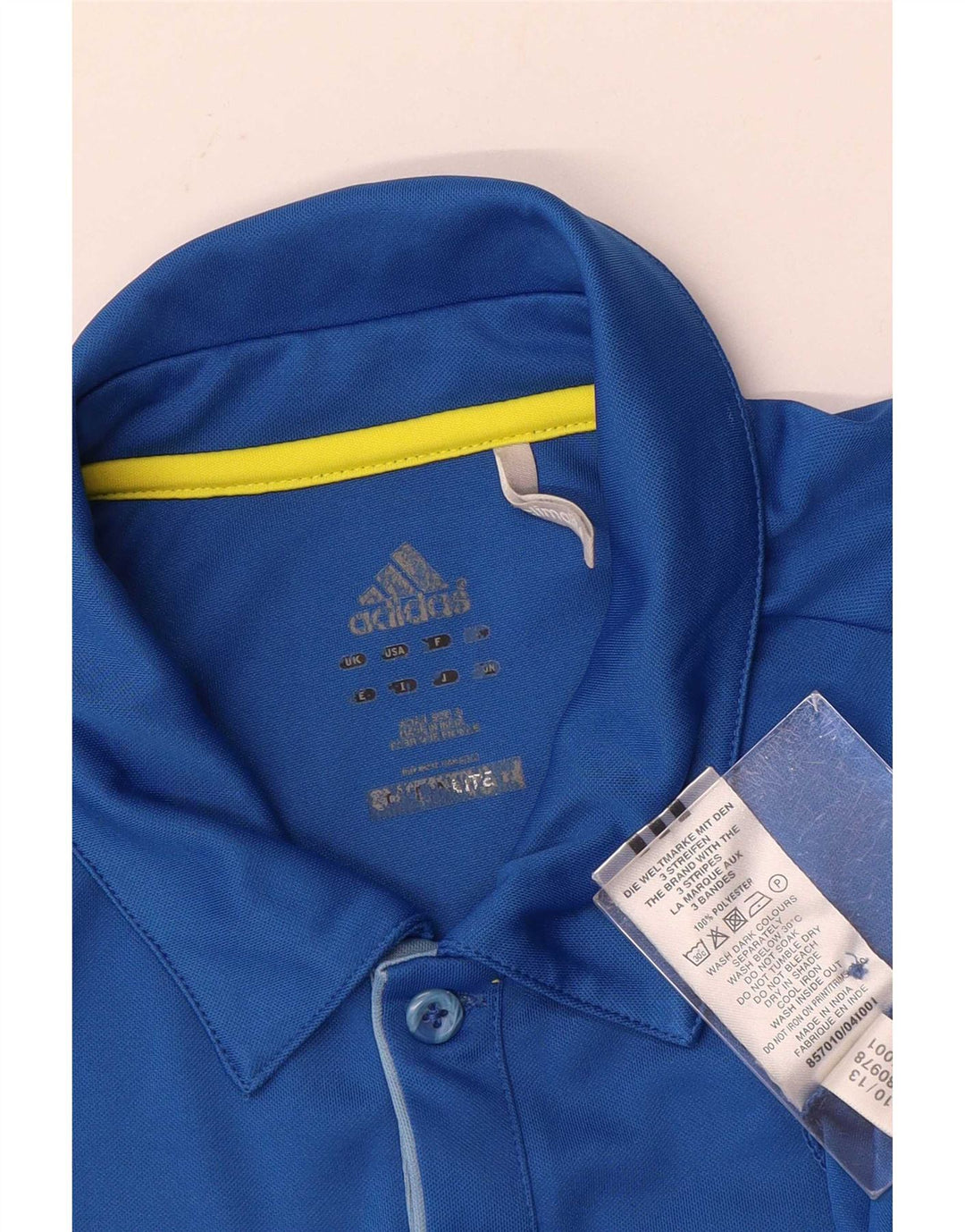 Polo Adidas Climalite da uomo piccola in poliestere blu