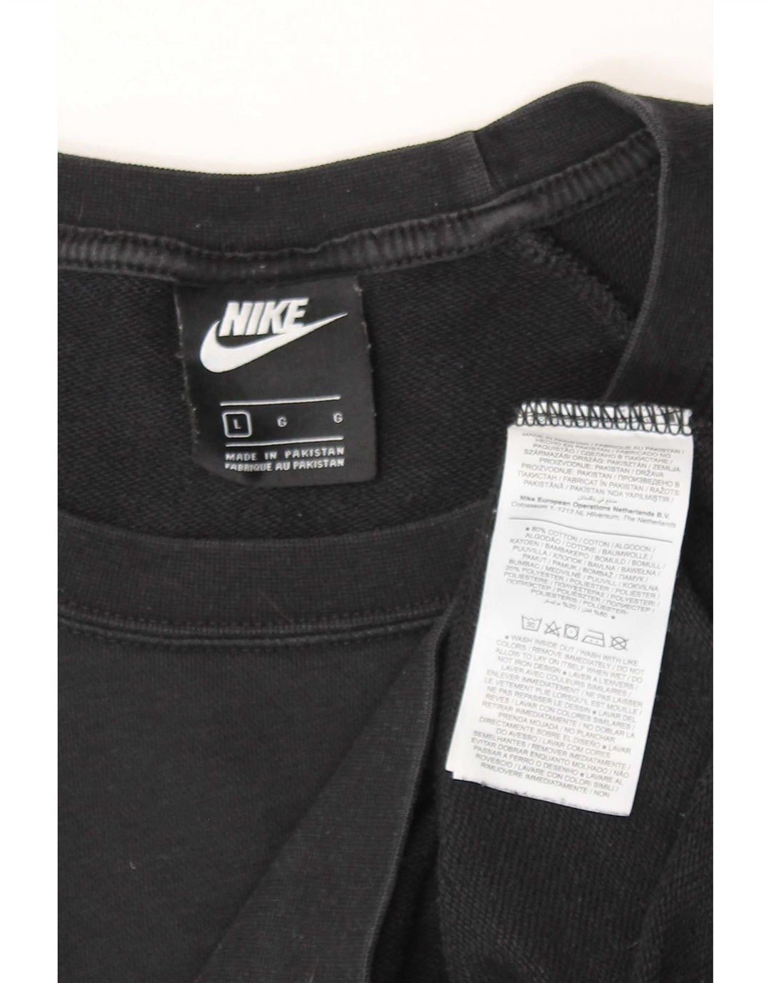 Felpa da uomo Nike Maglione grande in cotone nero