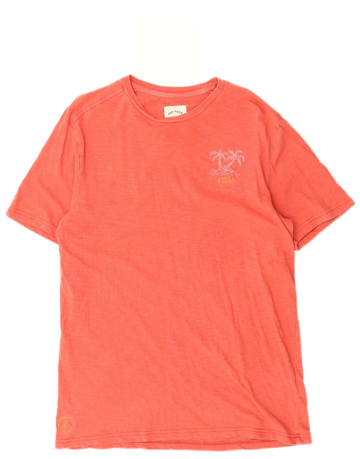 FAT FACE Mens Graphic T-Shirt Top Medium Red Cotton