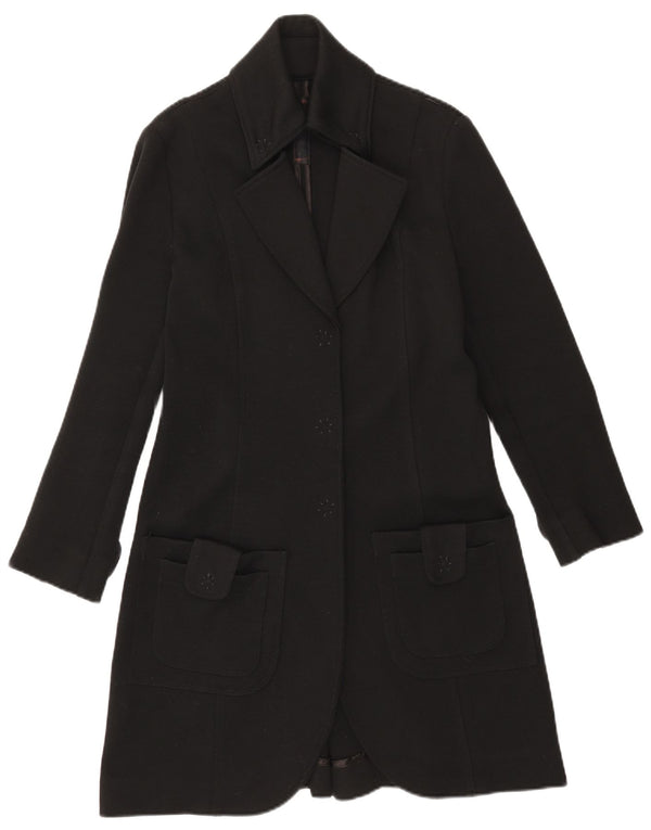 Einstein Womens Overcoat UK 14 Large Black Wool
