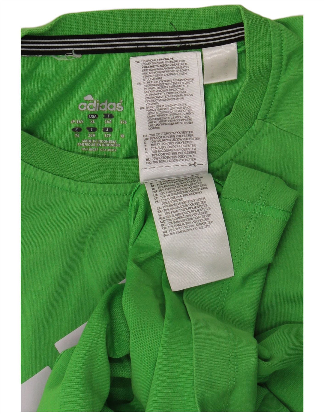 T-shirt grafica ADIDAS da bambino Climalite 15-16 anni in cotone verde