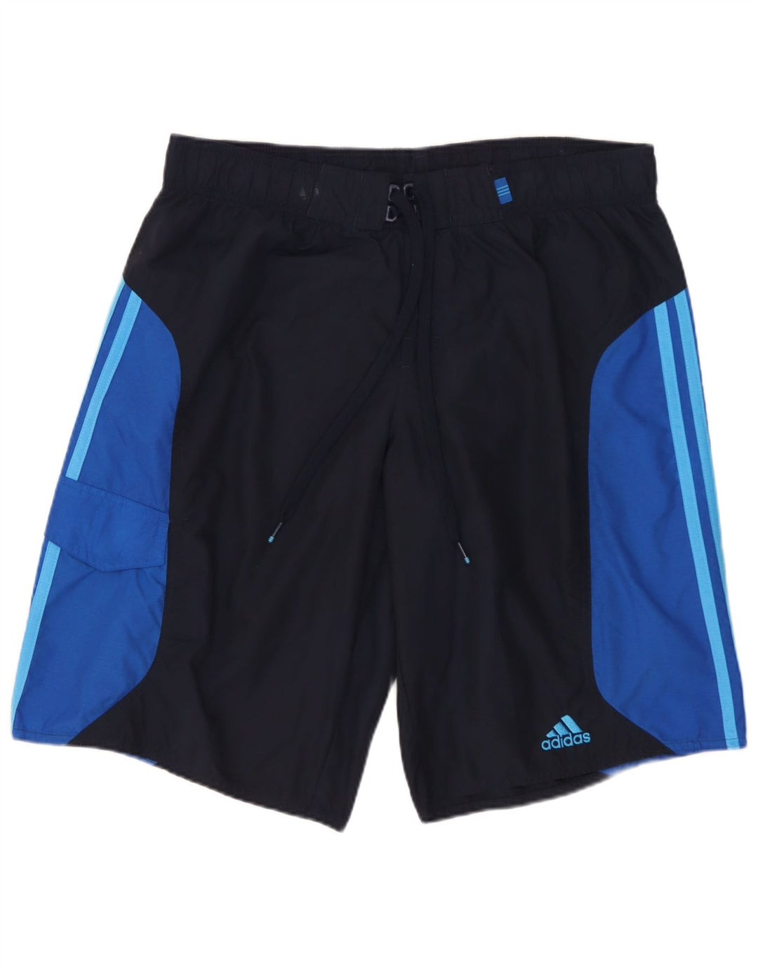 Pantaloncini da bagno Adidas Cargo da uomo medi in nylon color block blu navy