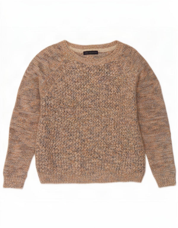 Maglione maglione con scollo a barca da donna Marks & Spencer UK 14 Beige medio screziato