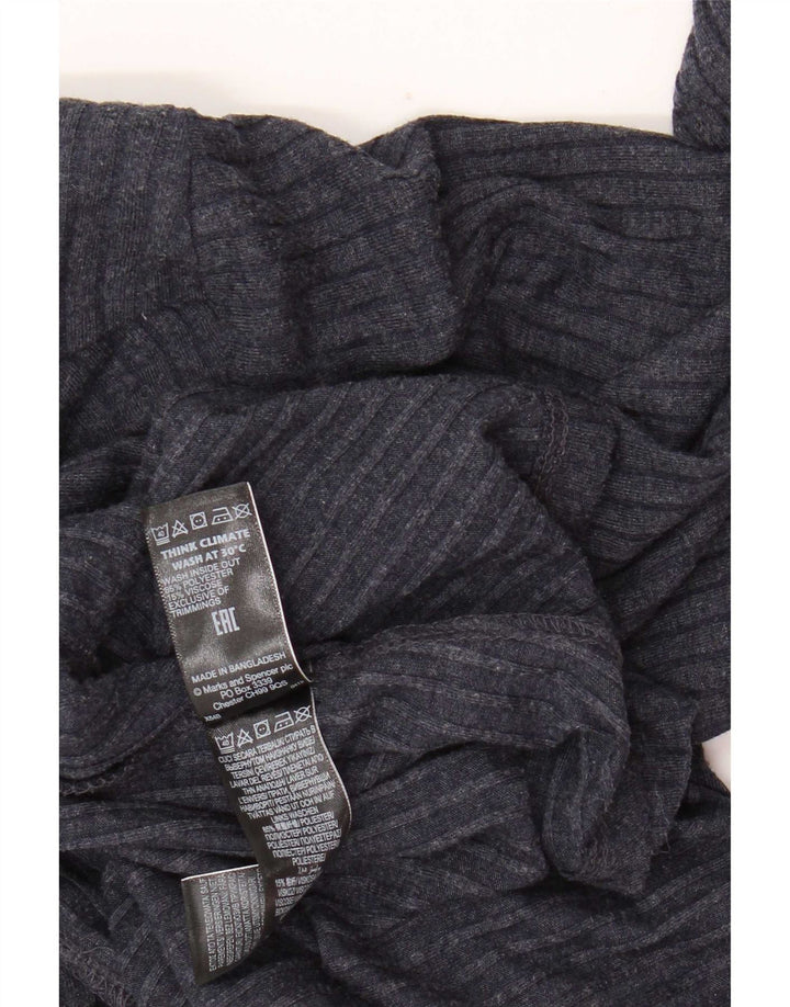 Abito basic a maniche lunghe da donna Marks & Spencer UK 16 grande blu navy