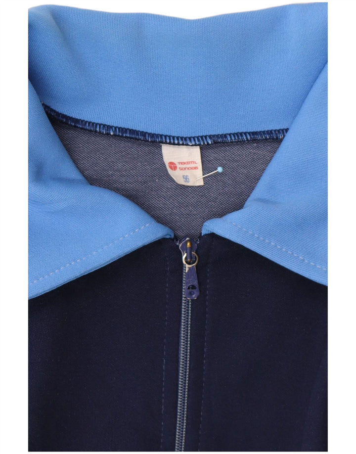 Giacca da tuta da uomo VINTAGE EU 56 XL Blu Colourblock retrò