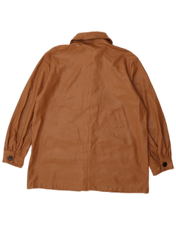 Soprabito oversize in ecopelle da donna Zara UK 10 piccolo in poliuretano marrone