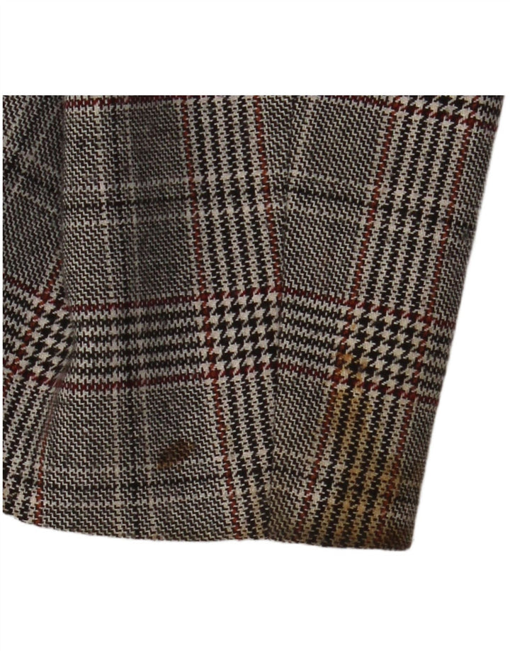 Giacca blazer doppiopetto da donna JIGSAW UK 14 grande pied de poule grigio