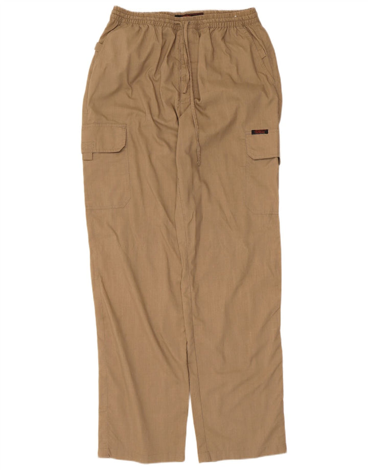 Pantaloni cargo dritti da donna vintage medi W30 L31 in cotone beige