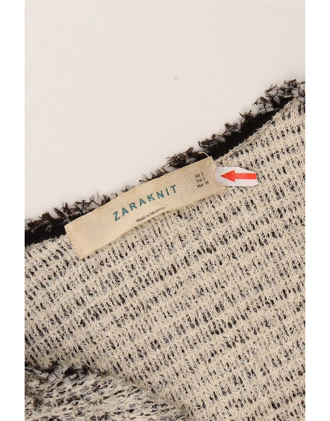 Maglione cardigan da donna Zara UK 14 grande cotone grigio
