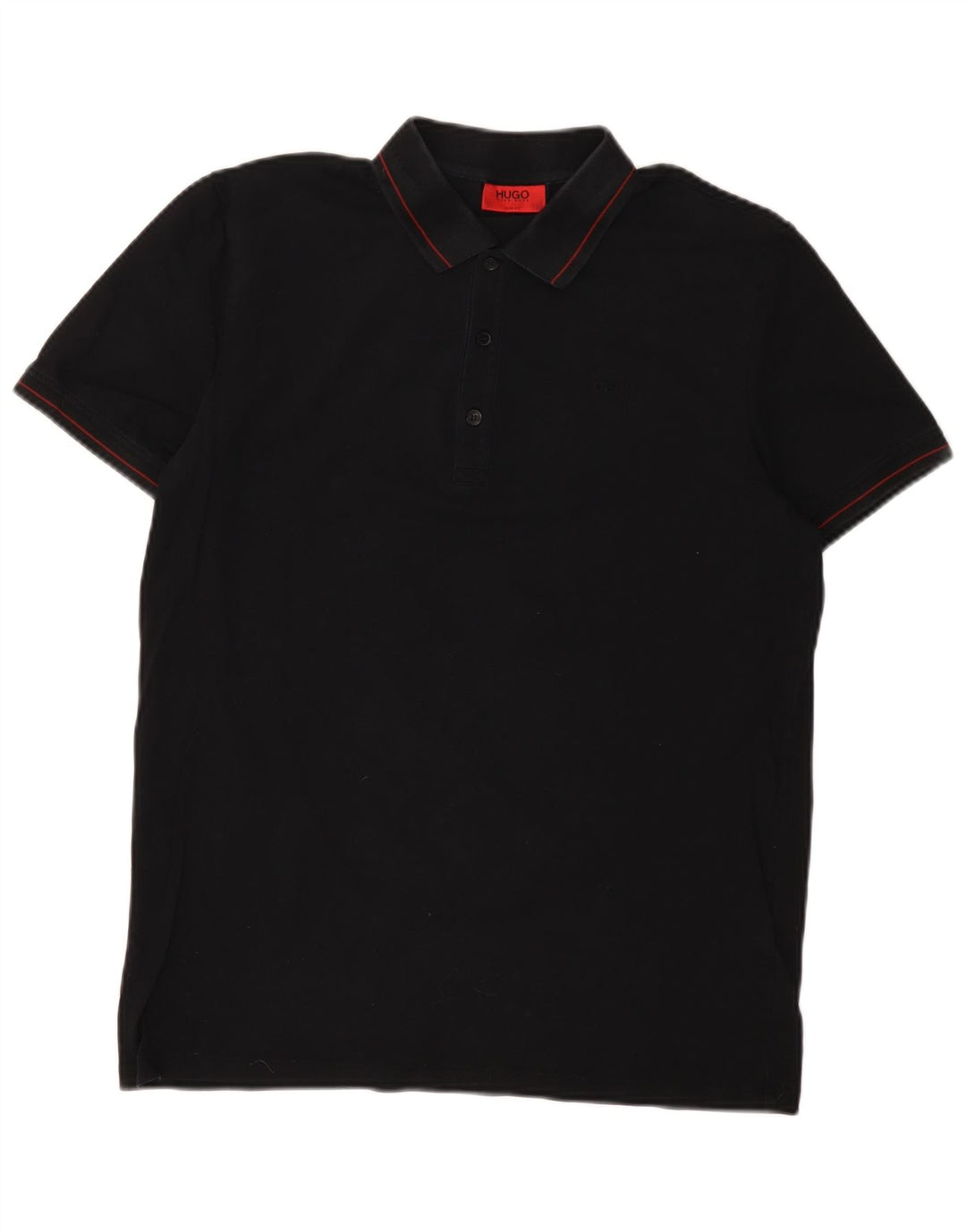 Polo HUGO BOSS da uomo slim fit in cotone nero medio