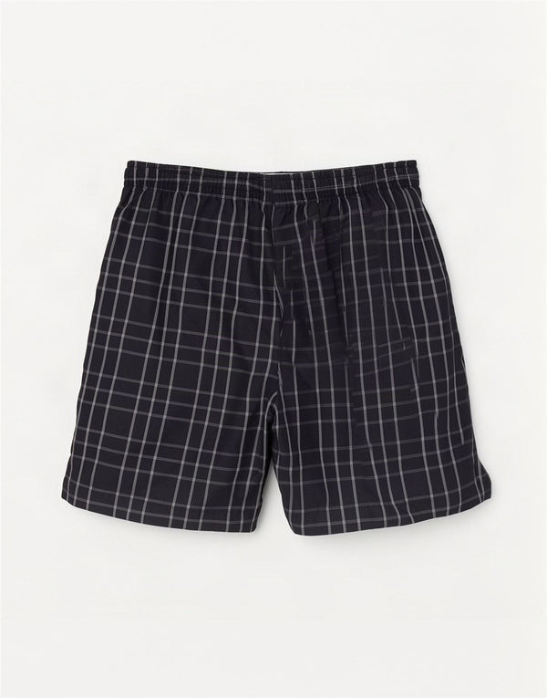 Pantaloncini da bagno da uomo Umbro grandi in poliestere a quadri blu navy