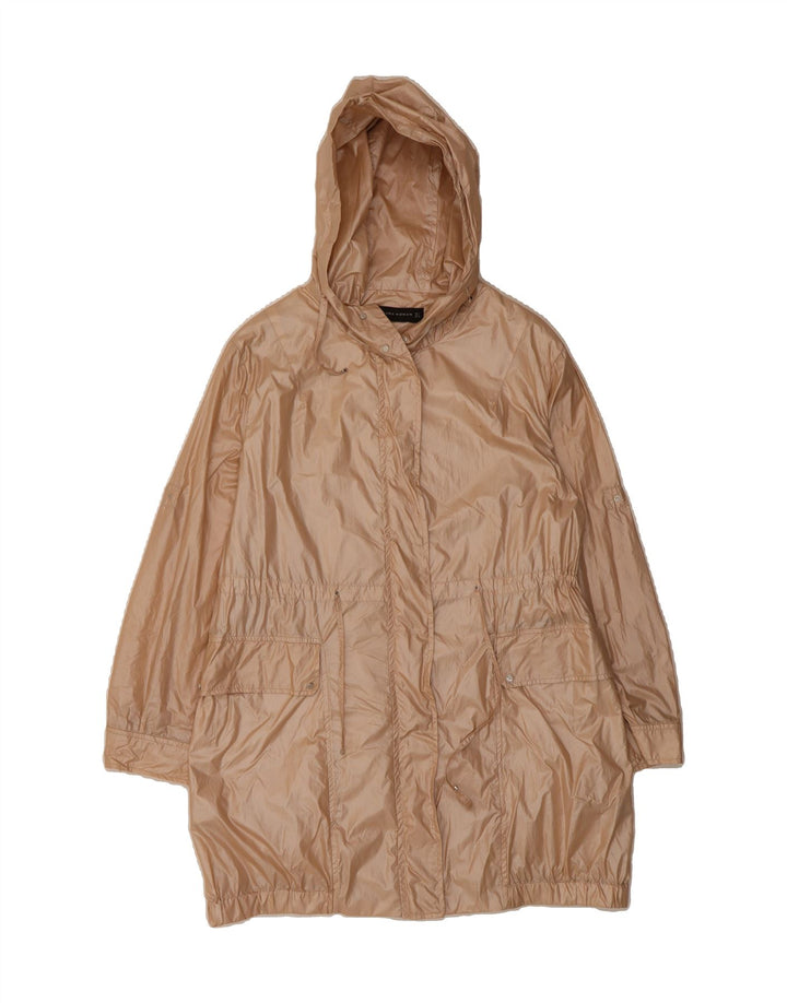 ZARA Womens Oversized Hooded Raincoat UK 10 Small Beige Polyurethane Vintage Zara and Second-Hand Zara from Messina Hembry 