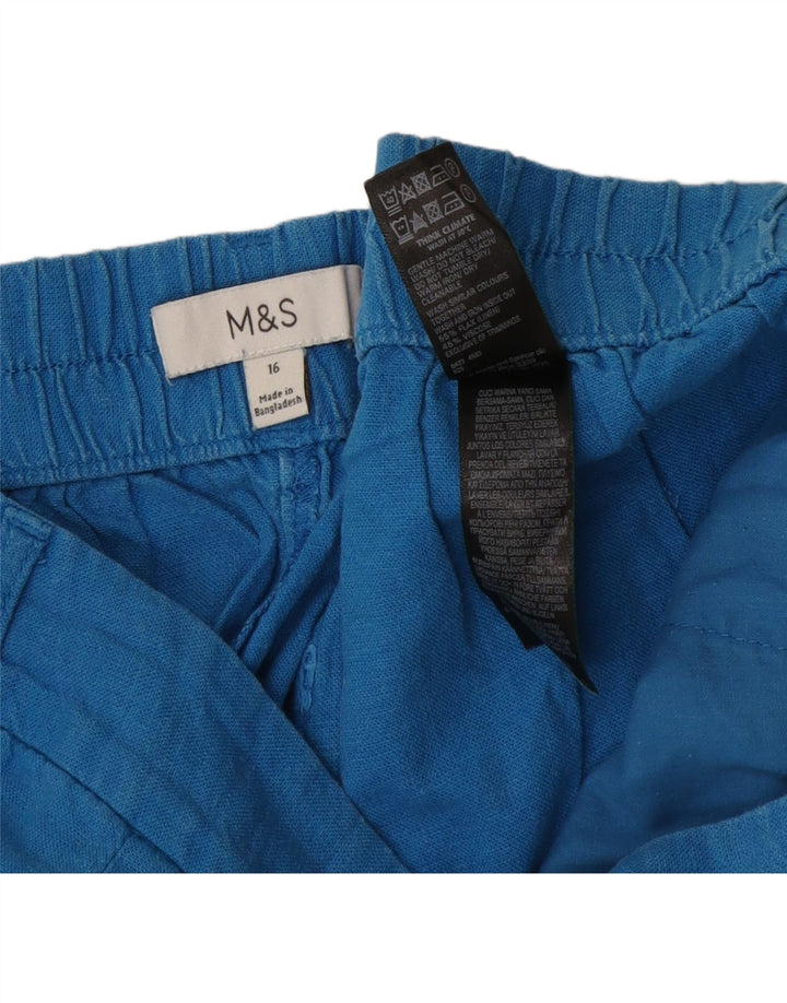 Pantaloncini chino da donna Marks & Spencer UK 16 Large W38 Lino blu