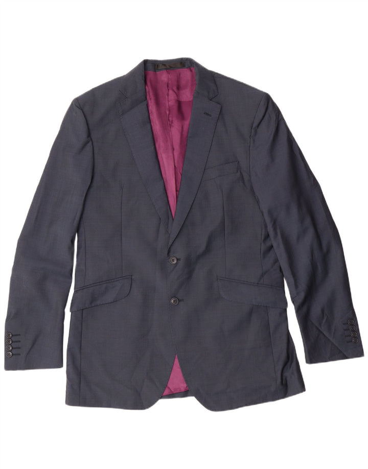 MARKS & SPENCER Mens Autograph Longline Blazer Jacket UK 38 Medium Blue