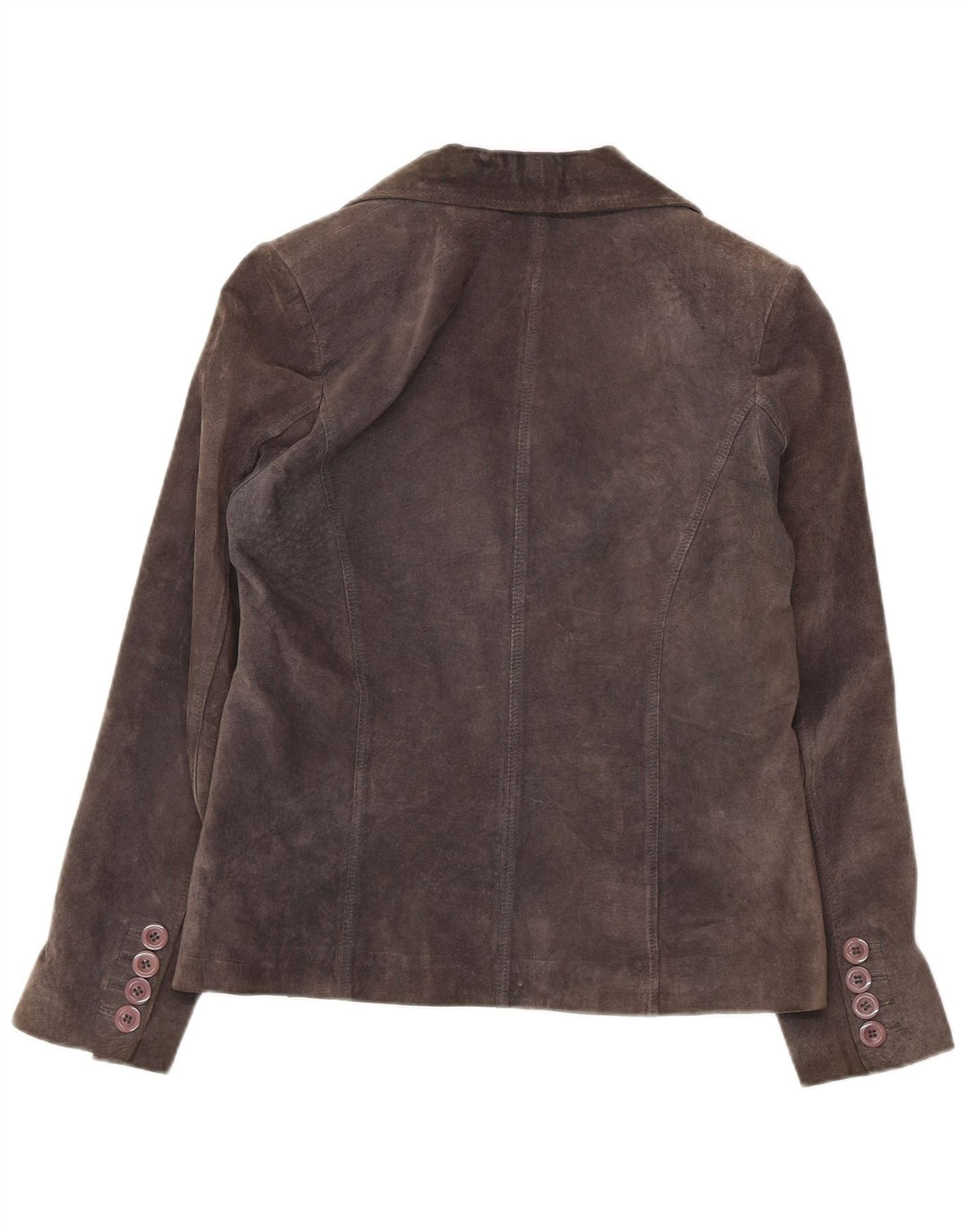 Giacca blazer in pelle scamosciata a 2 bottoni da donna Project IT 46 grande in pelle grigia