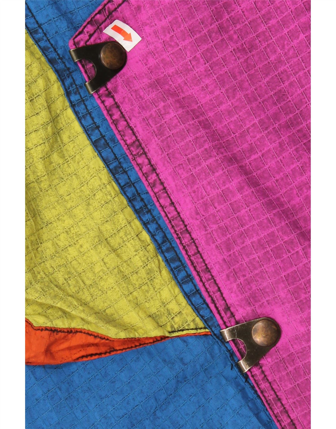 Tuta da sci vintage da uomo con cappuccio IT 52 Large Blu Colourblock in poliammide