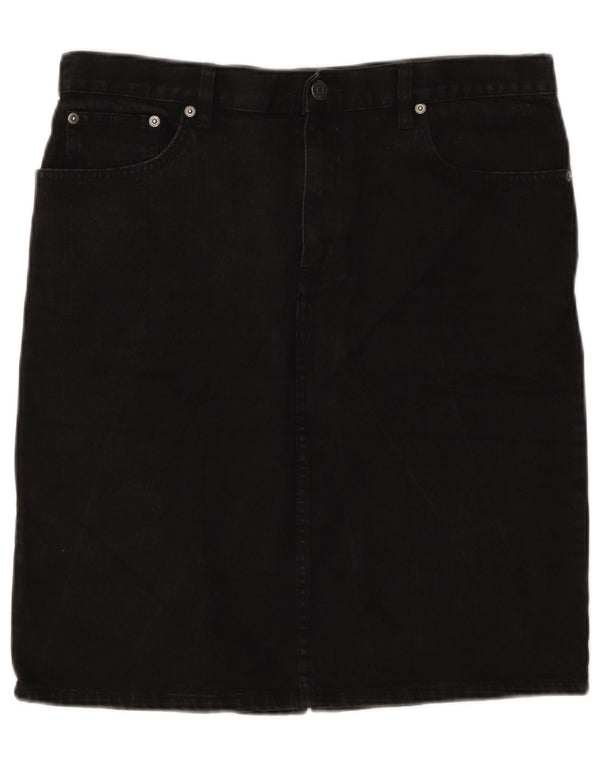 Gonna in denim da donna Ralph Lauren US 12 Large W32 cotone nero