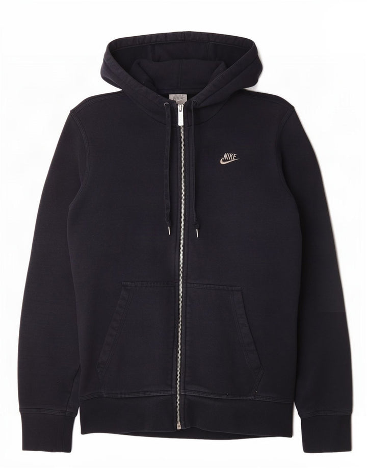 Felpa con cappuccio e zip Nike da uomo, piccola, in cotone blu navy
