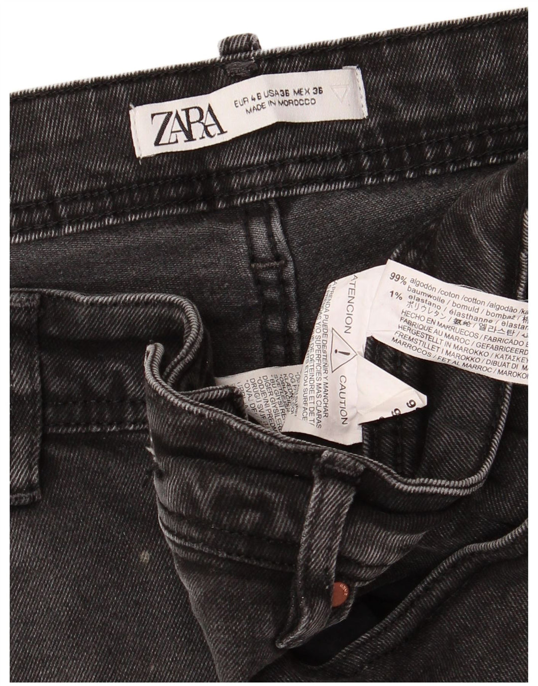 Pantaloncini di jeans da uomo ZARA EU 46 XL W36 cotone grigio