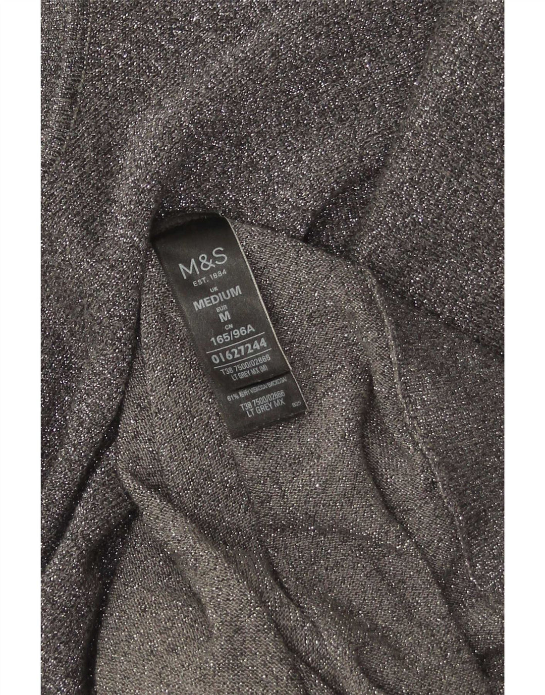 Maglione maglione a collo alto da donna Marks & Spencer UK 14 Grigio medio chiazzato