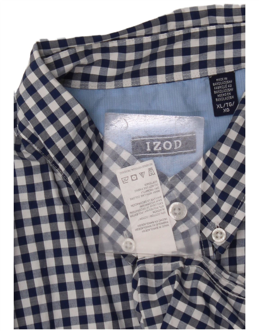 Camicia a maniche corte da uomo IZOD XL in cotone a quadretti blu