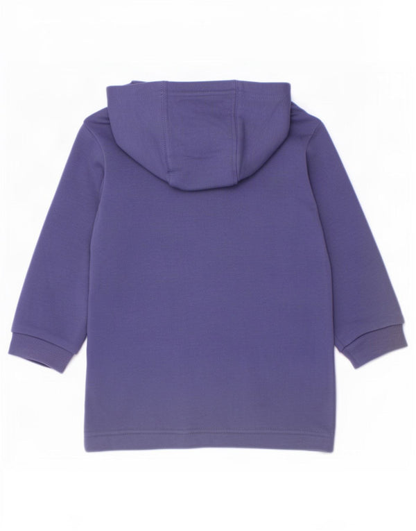 Abito maglione con cappuccio grafico Adidas da bambina 9-12 mesi in cotone viola
