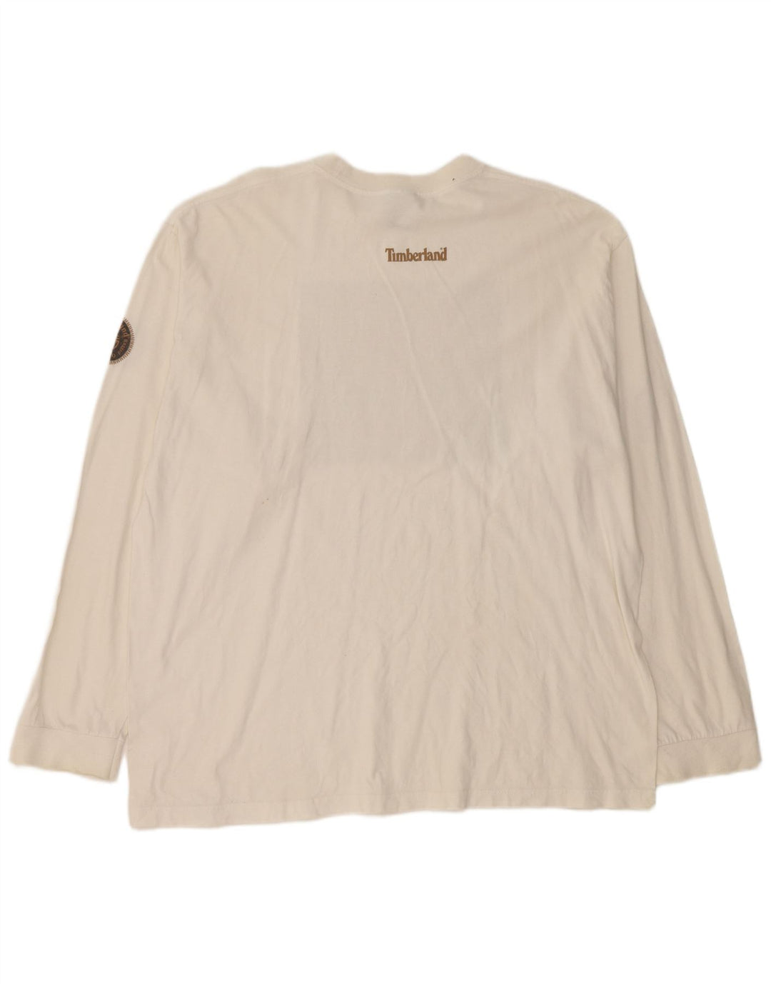 TIMBERLAND Mens Graphic Top Long Sleeve XL White Cotton
