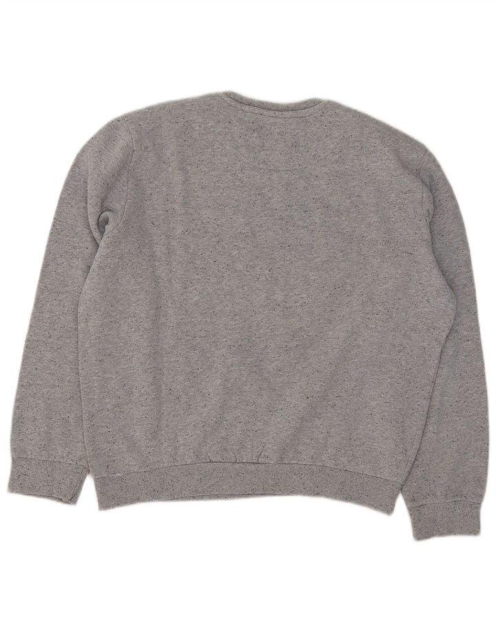 GAS Felpa con grafica da uomo Maglione grande cotone chiazzato grigio