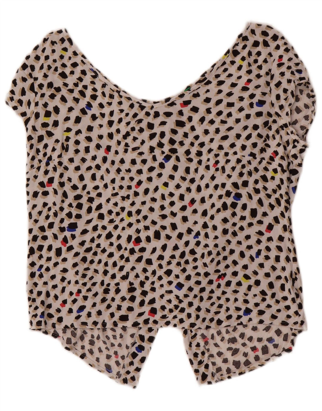 Camicetta da donna Benetton Top UK 16 grande multicolore maculato