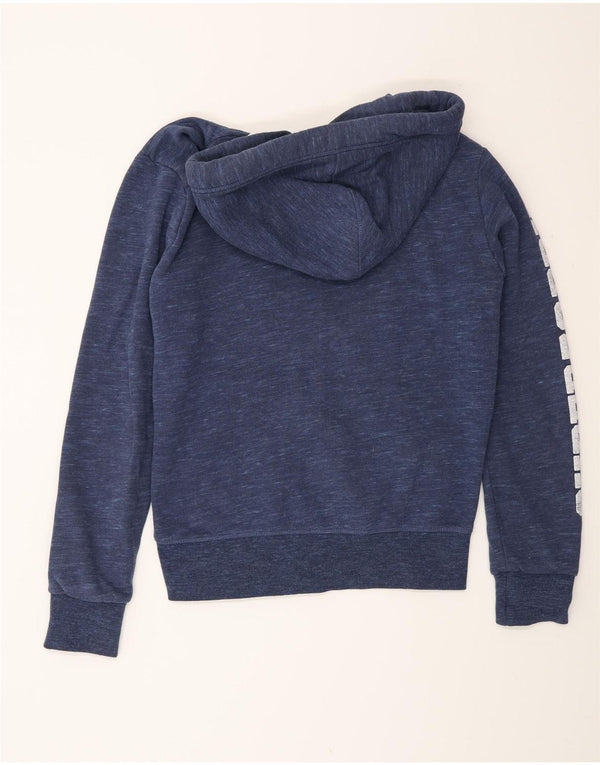 Maglione con cappuccio e zip grafica da uomo Superdry in cotone chiazzato blu