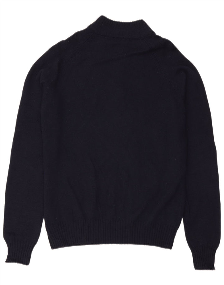 Maglione Fila da uomo con zip e collo, grande, in lana merino blu navy
