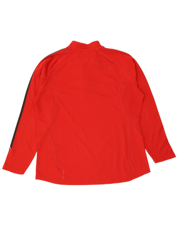 Adidas Uomo Clima 365 Zip Neck Pullover Tuta Top XL Rosso Poliestere