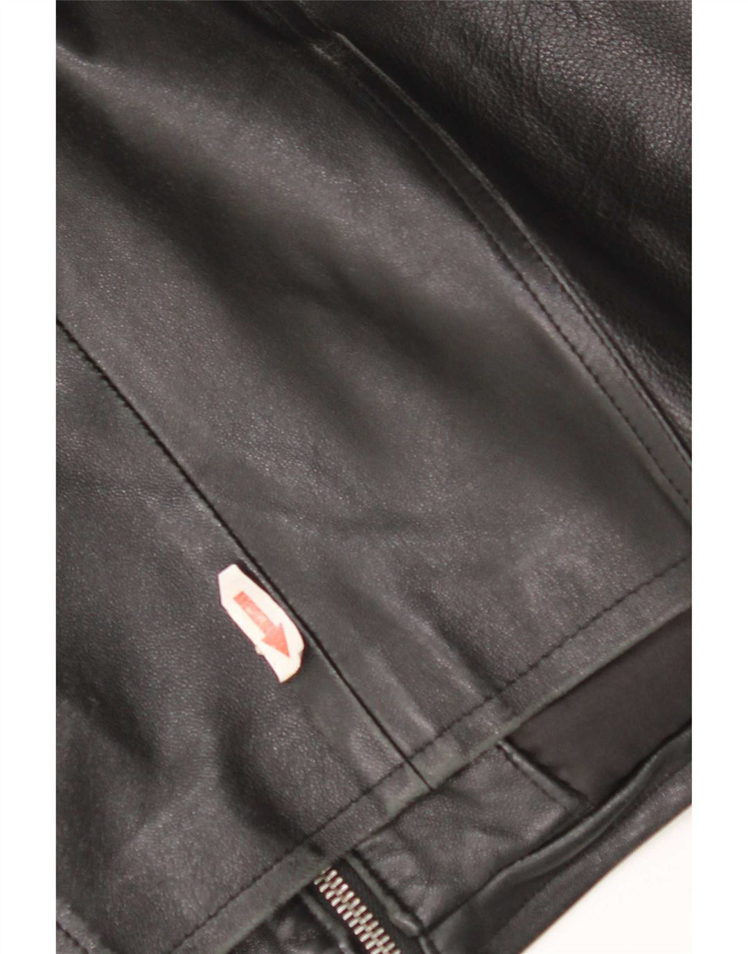 Giacca in pelle da donna vintage UK 14 in pelle nera media