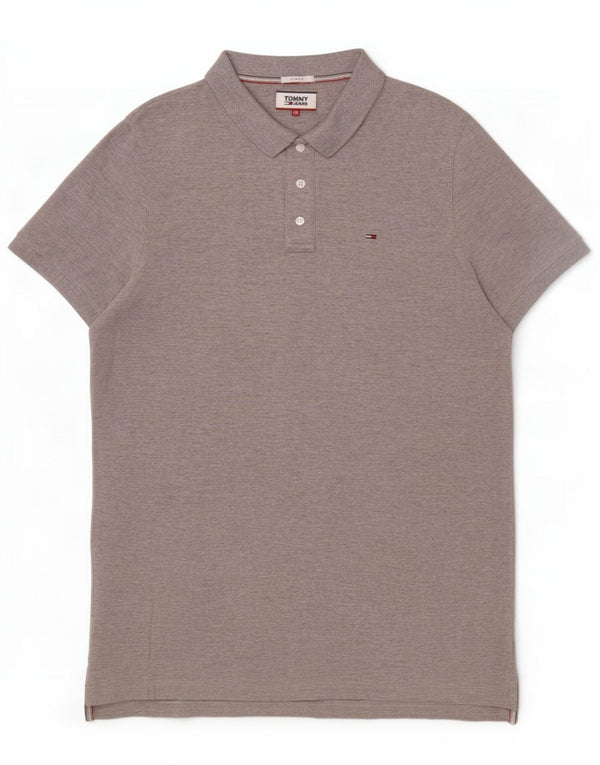 Polo slim fit da uomo Tommy Hilfiger 2XL in cotone grigio
