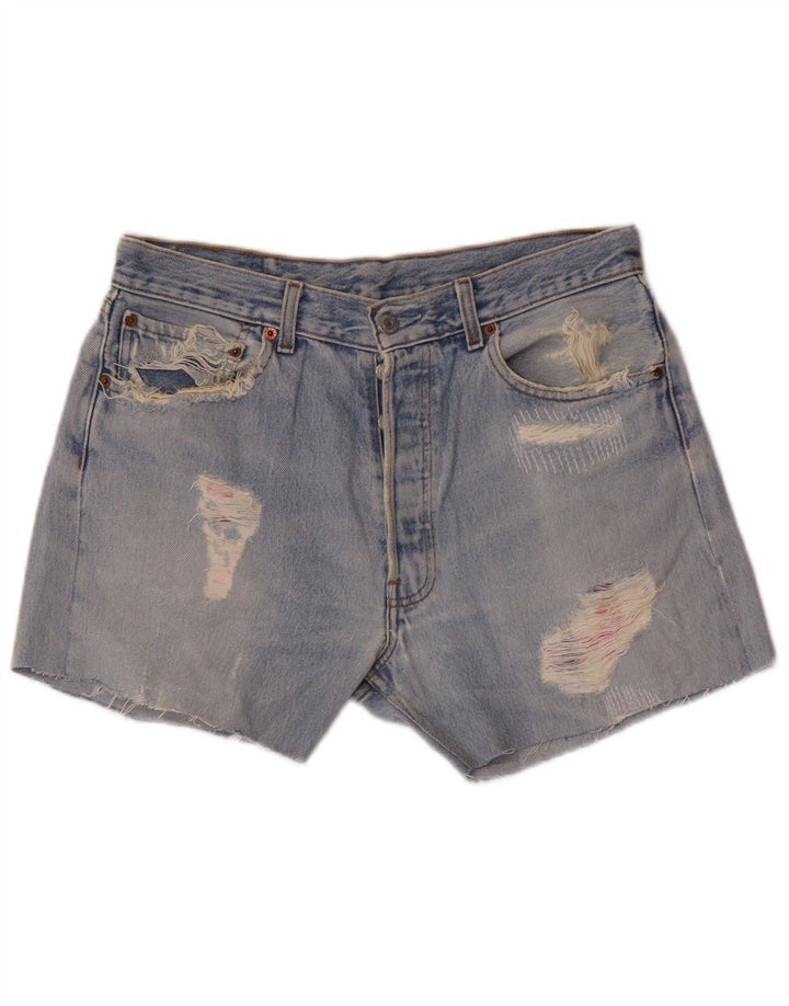 Pantaloncini Levi's da donna 501 in denim invecchiato W33 blu medio