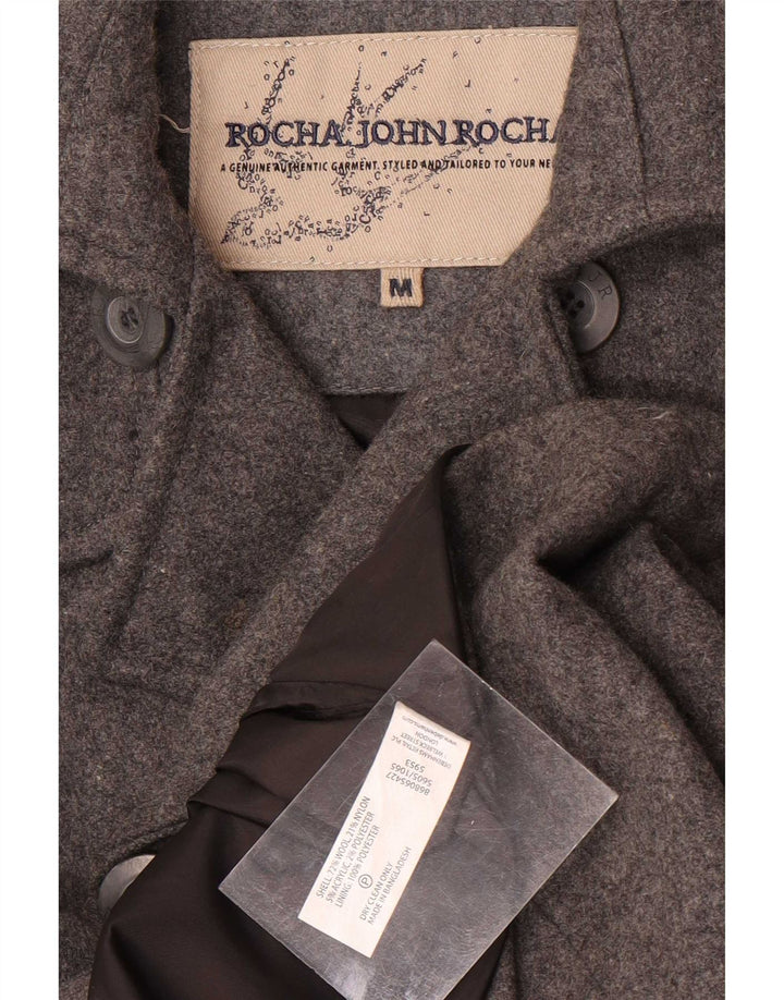 Cappotto da marinaio da uomo John Rocha UK 38 Lana grigio medio