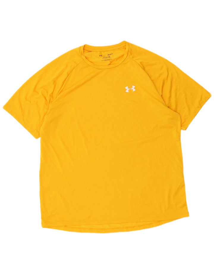 T-shirt da uomo UNDER ARMOUR Top grande giallo in poliestere