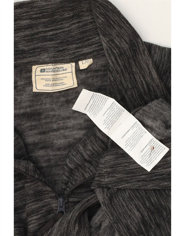 MOUNTAIN WAREHOUSE Maglione in pile da uomo con zip e collo grande gessato grigio