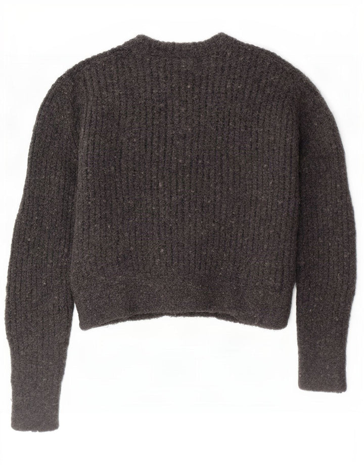 Maglione Zara da uomo con scollo a barca in acrilico grigio medio