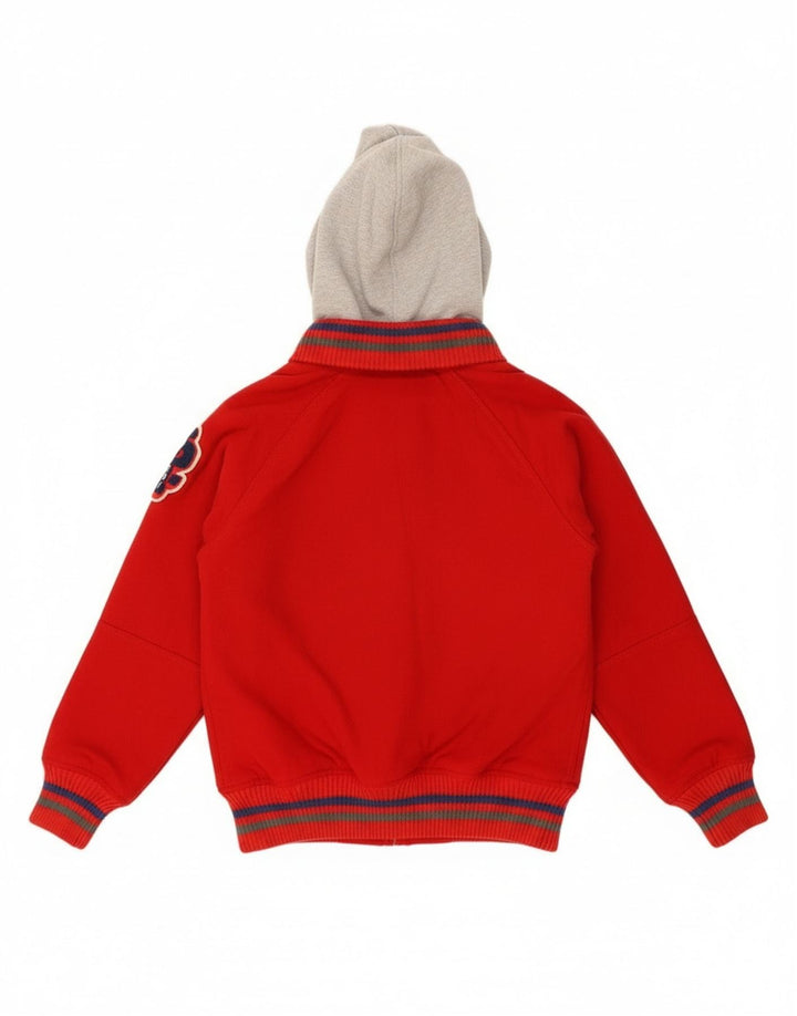 Giacca college da donna con cappuccio grafico Superdry UK 16 Large rosso color block