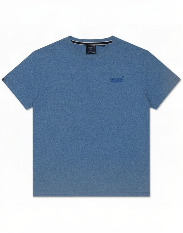 T-shirt da uomo Superdry Top grande in cotone chiazzato blu