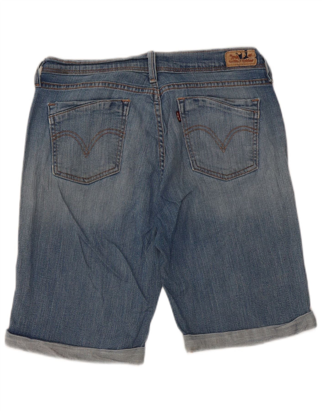 Pantaloncini di jeans a vita media da donna LEVI'S US 10 medi W30 cotone blu