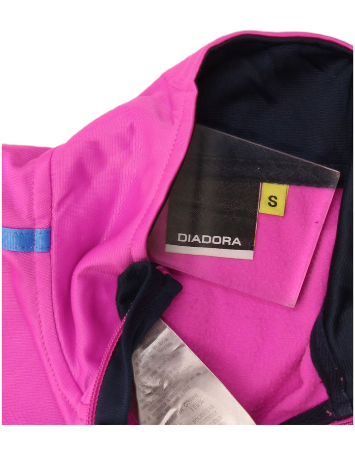 Giacca da tuta da donna Diadora UK 10 Small Poliestere color block rosa